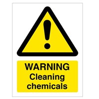 Warning Cleaning Chemicals Safety Sign 150x200mm