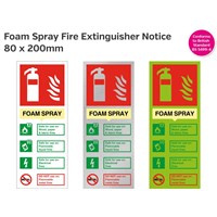 Foam Spray Fire Extinguisher Notice 80x200mm